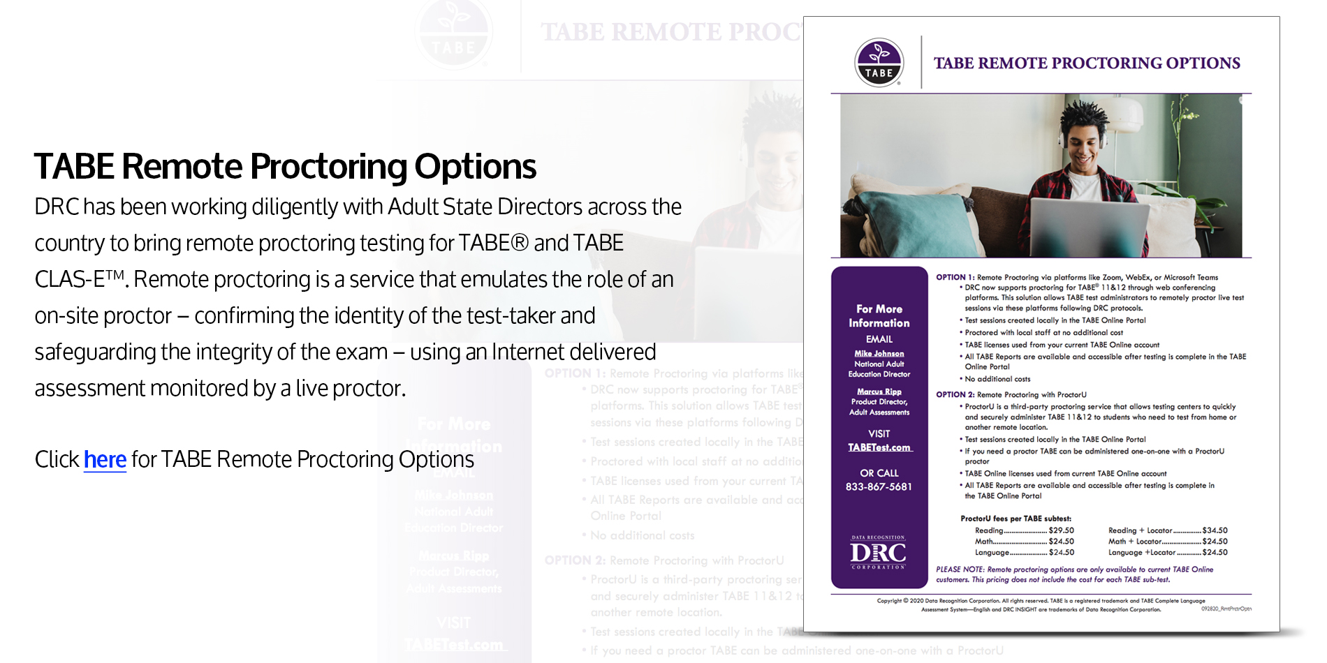 TABE Remote Proctoring Options